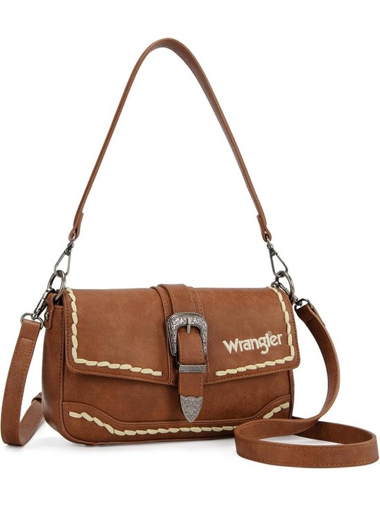 Handbags - 👜Women's Brown2 Western Shoulder Bag Flap Crossbody Whipstitch Fringe Handbag
